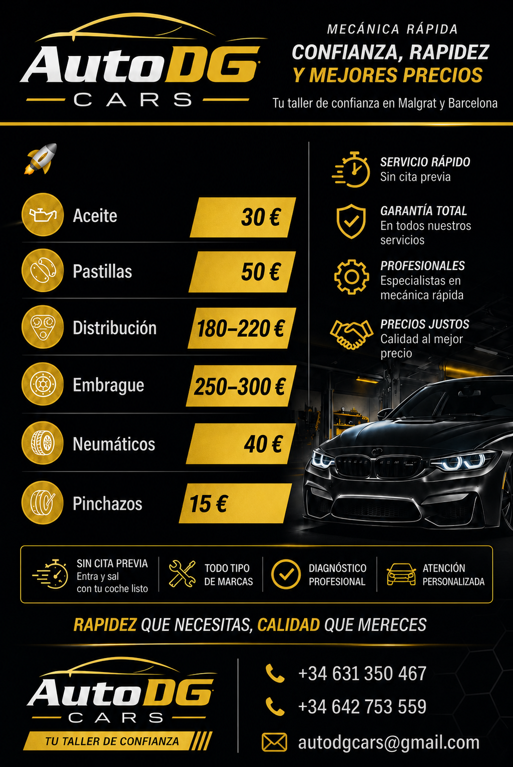 Taller Auto DG Cars, mecánica rápida y datos de contacto